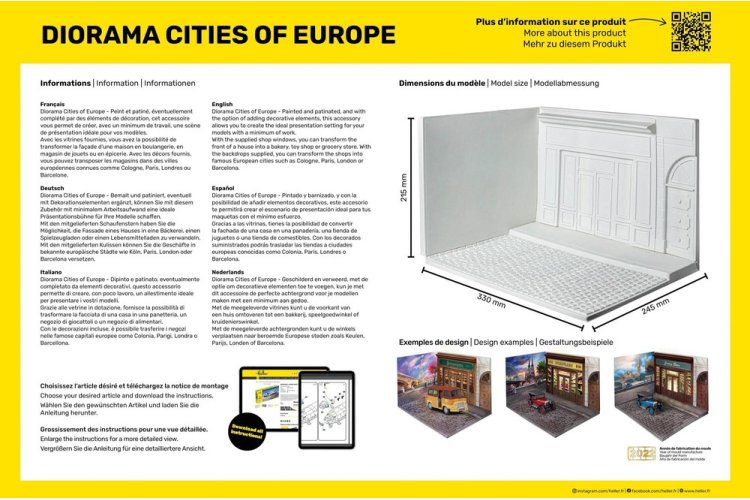 1:18 - 1:24 Heller 81256 Diorama - Building in a European City - 4 Options Included - Hel81256 4 - HEL81256