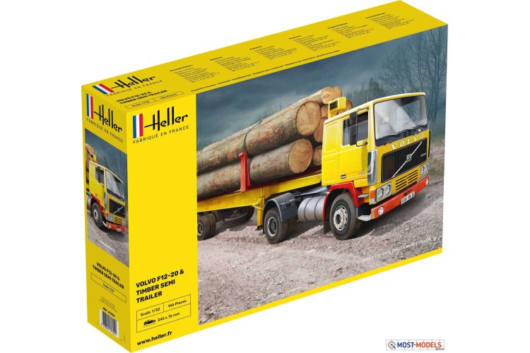 1:32 Heller 81704 Volvo F-12-20 Globetrotter with Timber Trailer - Hel81704 1 - HEL81704