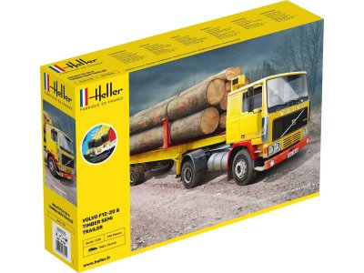 1:32 Heller 57704 Volvo F-12-20 Globetrotter w/Timber Trailer - Starter Kit - Heller57704 - HEL57704