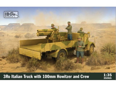 1:35 IBG Models 35065 3Ro Italian Truck with 100mm Howitzer - and Crew - Ibg35065 - IBG35065