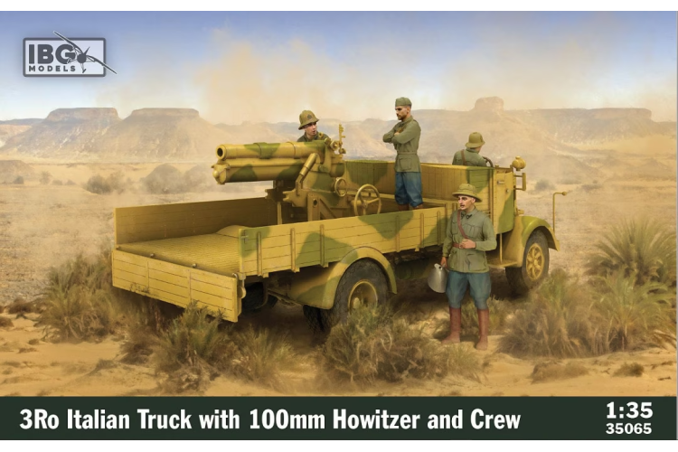 1:35 IBG Models 35065 3Ro Italian Truck with 100mm Howitzer - and Crew - Ibg35065 - IBG35065