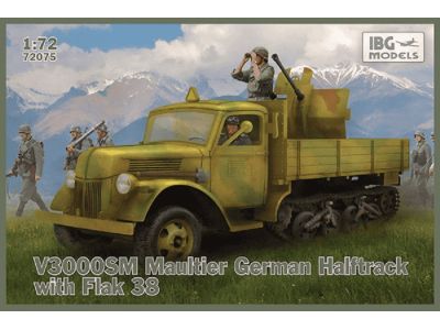 1:72 IBG Models 72075 V3000S/SS M Maultier German Halftrack with Flak 38 - Ibg72075 - IBG72075