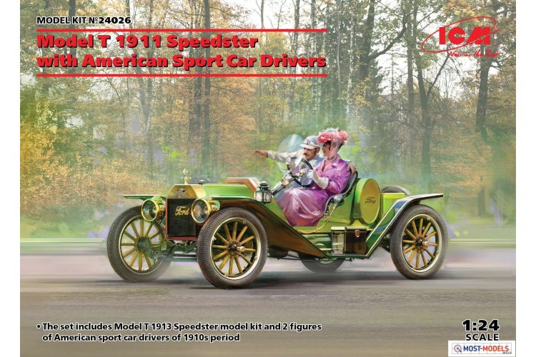 1:24 ICM 24026 Model T 1913 Speedster with American Sport Car Drivers - Icm24026 1 - ICM24026