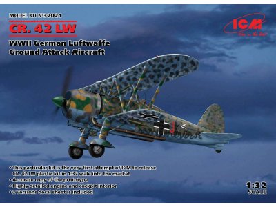 1:32 ICM 32021 CR.42 LW WWII German Luftwaffe Ground Attack Aircraft - Icm32021 - ICM32021