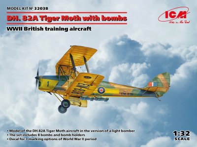 1:32 ICM 32038 DH. 82A Tiger Moth with bombs - WWII British - Icm32038 en 1 - ICM32038