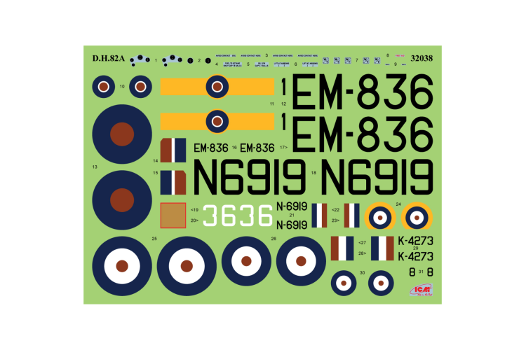 1:32 ICM 32038 DH. 82A Tiger Moth with bombs - WWII British - Icm32038 frame 7 8 - ICM32038