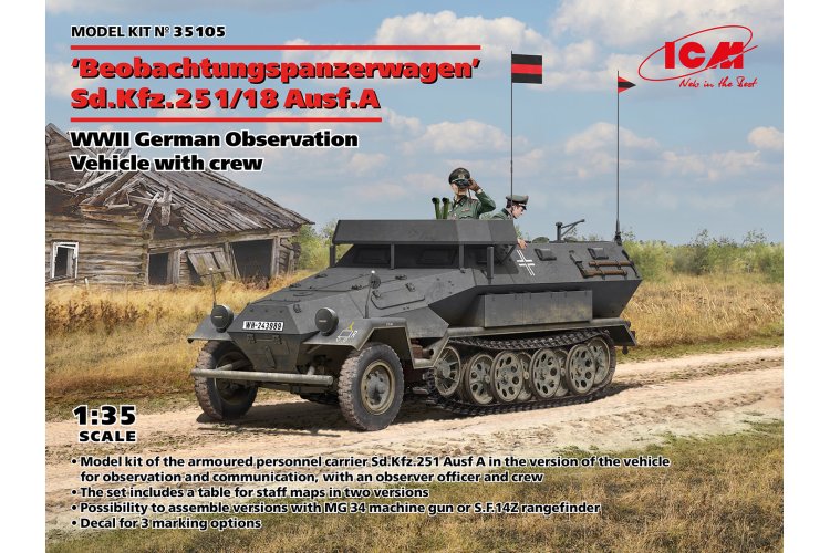 1:35 ICM 35105 Beobachtungspanzerwagen Sd.Kfz.251/18 Ausf.A - WWII German Observation - Icm35105 1 - ICM35105