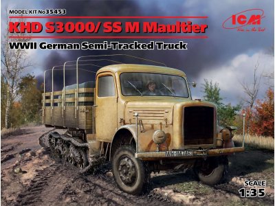 1:35 ICM 35453 KHD S3000/SS M Maultier, WWII German Semi-Tracked Truck - Icm35453 - ICM35453