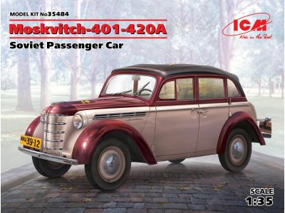 1:35 ICM 35484 Moskvitch 401 420A Soviet Passenger car  - Icm35484front - ICM35484