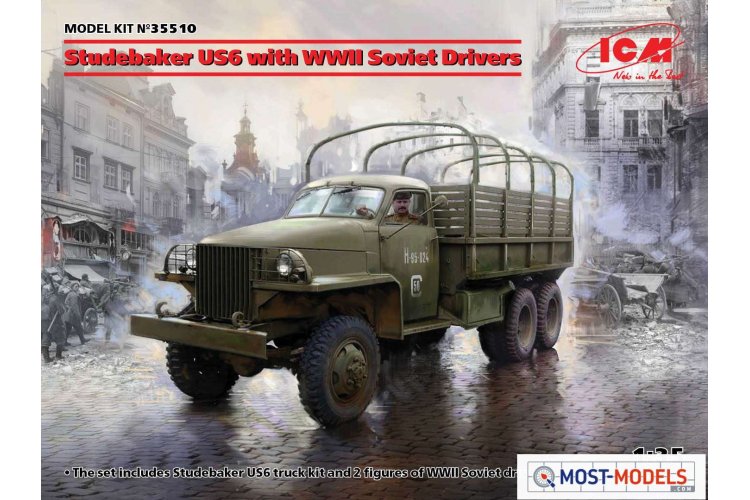 1:35 ICM 35510 Studebaker US6 with WWII Soviet Drivers - Icm35510 en 1 - ICM35510