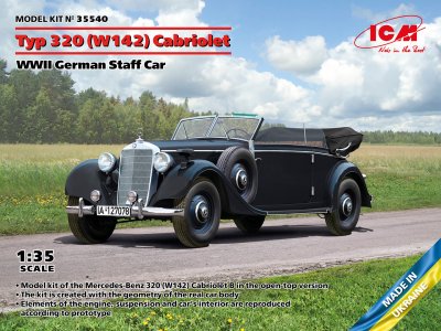 1:35 ICM 35540 Mercedes-Benz Typ 320 (W142) Cabriolet - WWII German Staff Car - Icm35540 - ICM35540