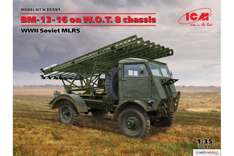 1:35 ICM 35591 BM-13-16 on W.O.T. 8 chassis - WWII Soviet MLRS - Icm35591 1 - ICM35591