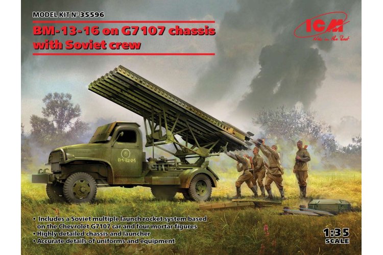 1:35 ICM 35596 BM-13-16 on G7107 Chassis w/Soviet Crew - Icm35596 en 1 - ICM35596