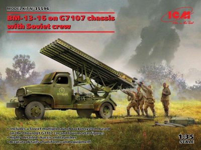 1:35 ICM 35596 BM-13-16 on G7107 Chassis w/Soviet Crew - Icm35596 en - ICM35596