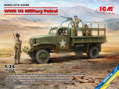 1:35 ICM 35599 WWII US Military Patrol - G7107 with MG M1919A4 - Icm35599 - ICM35599