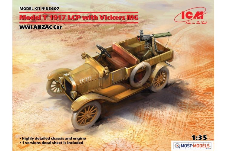 1:35 ICM 35607 Model T 1917 LCP with Vickers MG - WWI ANZAC Car - Icm35607 en 1 - ICM35607