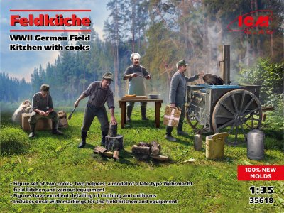 1:35 ICM 35618 Field Kitchen - German Field Kitchen Diorama WWII with Cooks - Icm35618 1 - ICM35618