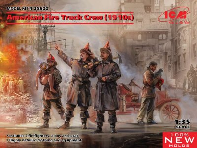 1:35 ICM 35622 American Fire Truck Crew 1910s - Icm35622 en listovka - ICM35622