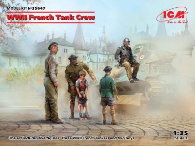 1:35 ICM 35647 WWII French Tank Crew (5 figures) - Icm35647 - ICM35647