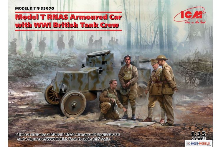 1:35 ICM 35670 Model T RNAS with WWI British Tank Crew - Icm35670 en 1 - ICM35670