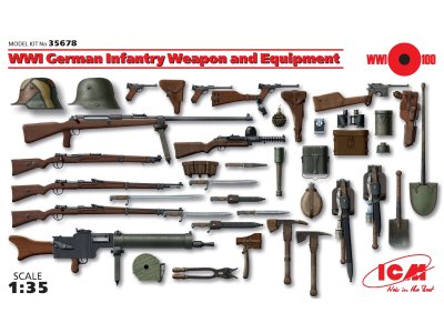 1:35 ICM 35678 WWI German Infantry Weapon and Equipment - Icm35678 - ICM35678