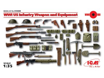 1:35 ICM 35688 WWI US Infantry Weapon and Equipment - Icm35688 - ICM35688