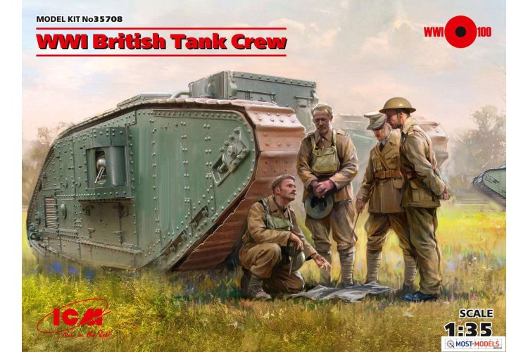 1:35 ICM 35708 WWI British Tank Crew (4 figures) - Icm35708 1 - ICM35708