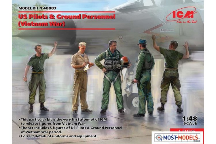 1:48 ICM 48087 US Pilots & Ground Personnel (Vietnam War) (5 figures) - Icm48087 en 1 - ICM48087