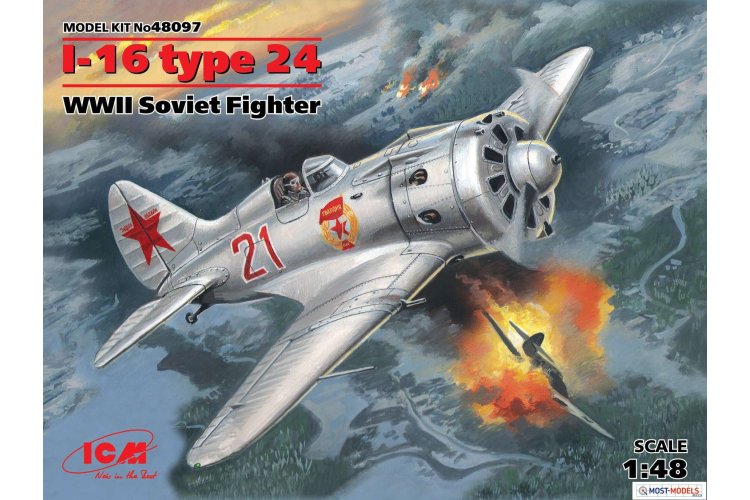 1:48 ICM 48097 I-16 type 24, WWII Soviet Fighter - Icm48097 1 - ICM48097