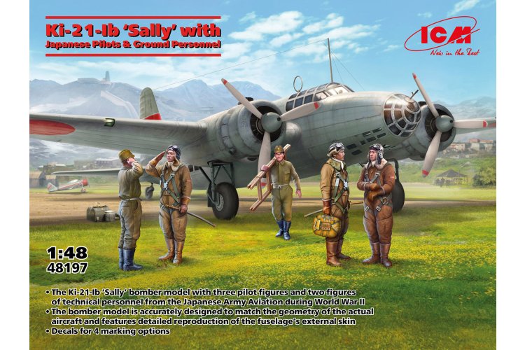 1:48 ICM 48197 Mitsubishi Ki-21-Ib ‘Sally’ with Japanese Pilots and Ground Crew - Icm48197 2 - ICM48197