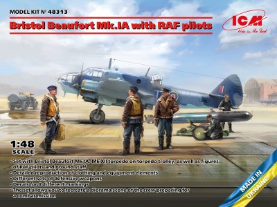 1:48 ICM 48313 Bristol Beaufort Mk.IA with RAF pilots - Icm48313 - ICM48313