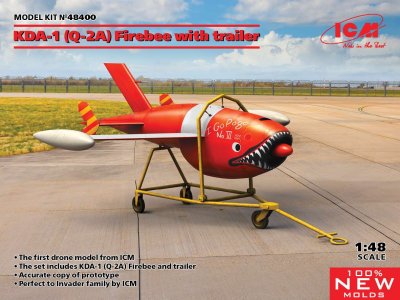 1:48 ICM 48400 Q-2A (KDA-1) Firebee with trailer (1 airplane and trailer) - Icm48400 en - ICM48400