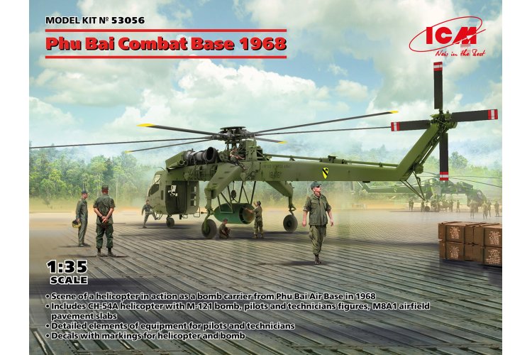 1:35 ICM 53056 Phu Bai Combat Base 1968 - Sikorsky CH-54A - Icm53056 1 - ICM53056