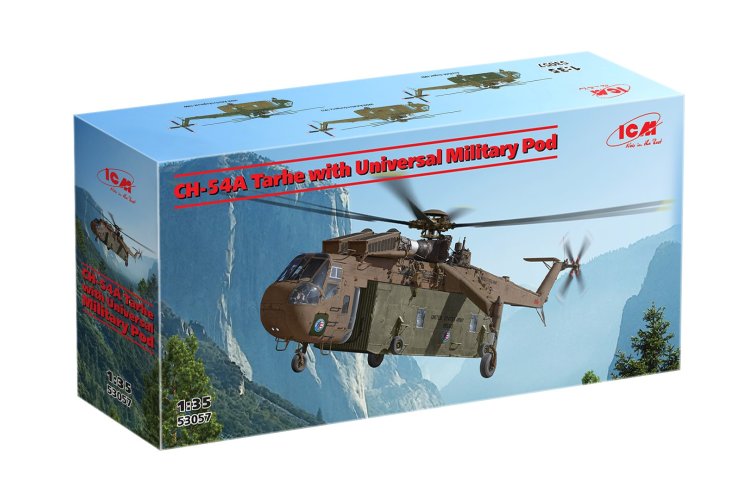 1:35 ICM 53057 Sikorsky CH-54A Tarhe Skycrane Helicopter with Universal Military Pod - Icm53057 9 - ICM53057