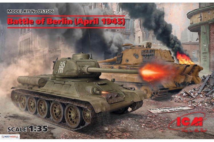 1:35 ICM DS3506 Battle of Berlin (April 1945) T34-85, King Tiger - Icmds3506 1 - ICMDS3506