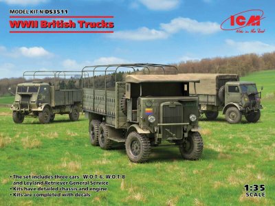 1:35 ICM DS3511 WWII British Trucks - W.O.T.6, W.O.T.8, Leyland Retriever - Icmds3511 en - ICMDS3511