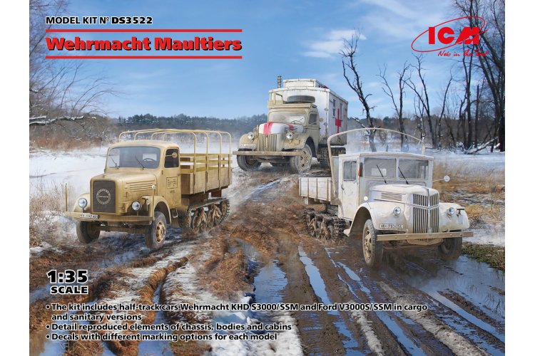 1:35 ICM DS3522 German Wehrmacht Maultiers - 3 Trucks - Icmds3522 1 - ICMDS3522