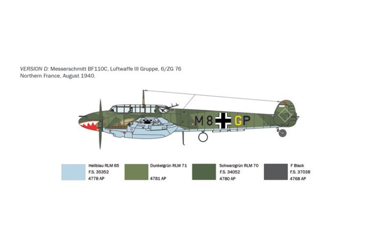 1:72 Italeri 0049 Messerschmitt Bf-110 C3/C4 Zerstörer