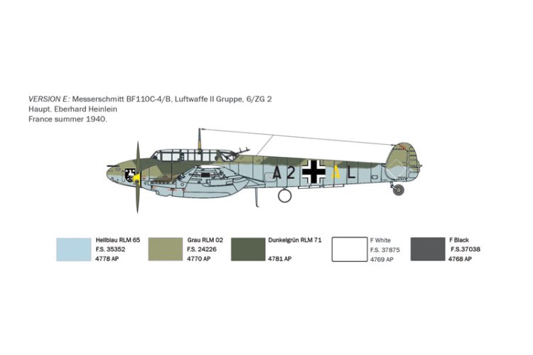 1:72 Italeri 0049 Messerschmitt Bf-110 C3/C4 Zerstörer