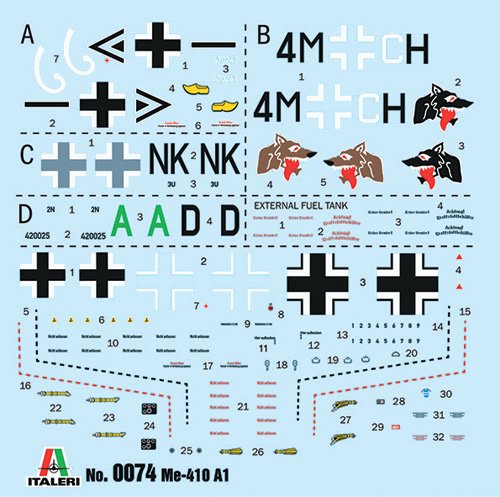 1:72 Italeri 0074 Messerschmitt Me 410A-1 Hornisse Plane - Ita0074 6 - ITA0074