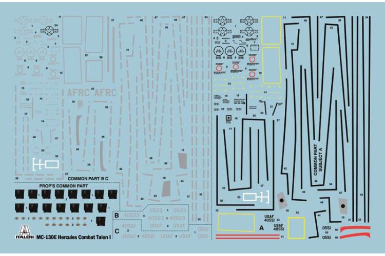 1:72 Italeri 1369 MC-130E Hercules Combat Talon I Plane - Ita1369 decals - ITA1369