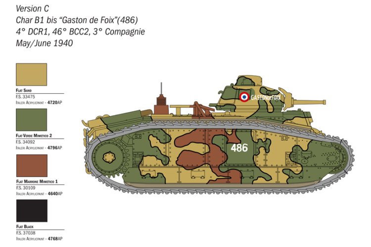 1:56 Italeri 25766 Char B1 Bis Tank WWII - Ita25766 6 - ITA25766