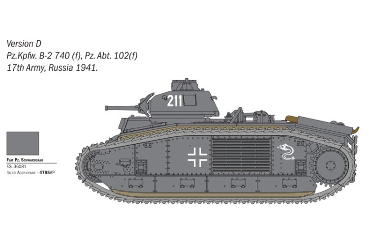 1:56 Italeri 25766 Char B1 Bis Tank WWII - Ita25766 7 - ITA25766