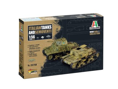 1:56 Italeri 25768 Italian Tanks & Semoventi WWII - 1 Tank with 4 Build Options - Ita25768 1 - ITA25768