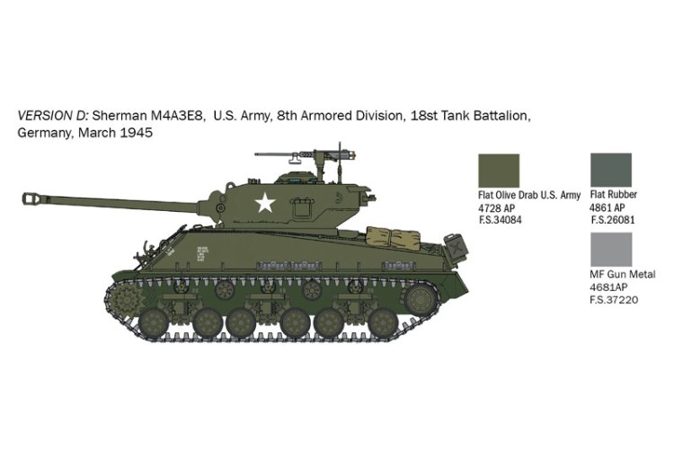 1:56 Italeri 25772 M4A3E8 Sherman Fury Tank WWII - Ita25772 5 - ITA25772