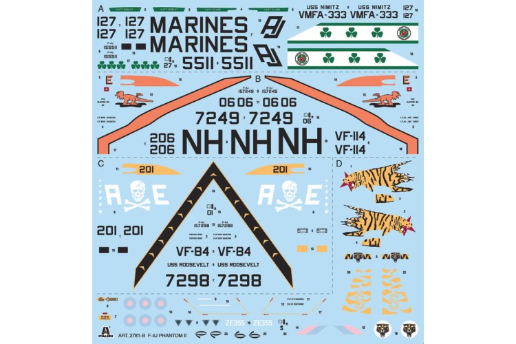 1:48 Italeri 2781 F-4J Phantom II Plane - Ita2781 decals b lr - ITA2781