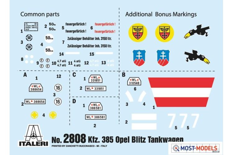 1:48 Italeri 2808 Opel Blitz Tankwagen Kfz.385 - Ita2808 2 - ITA2808