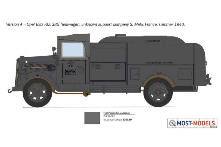 1:48 Italeri 2808 Opel Blitz Tankwagen Kfz.385 - Ita2808 4 - ITA2808