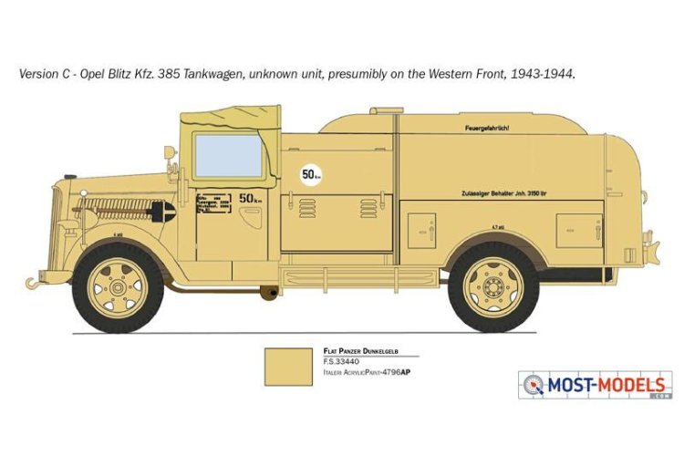 1:48 Italeri 2808 Opel Blitz Tankwagen Kfz.385 - Ita2808 6 - ITA2808