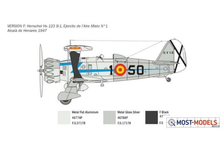 1:48 Italeri 2819 Henschel HS 123 Plane  - Ita2819 8 - ITA2819